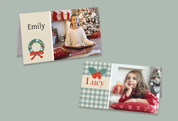 Personalisierte Geschenke Weihnachten, kreativ werden Gestaltet tolle Weihnachtsgeschenke für eure Liebsten oder bastelt selbst. Zum Beispiel könnt ihr Tischkarten mit Foto selbst gestalten.