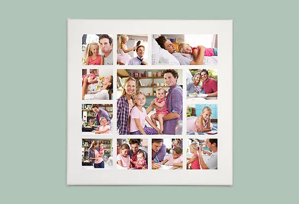 Fotocollage Familie, Leinwand mit Foto, Holzkeilrahmen Deko Fotogeschenk Familie jetzt selber machen mit der Fotoleinwand. Bringt eure Fotos in unsere Fotocollagen Vorlagen und verschönert euer Zuhause.