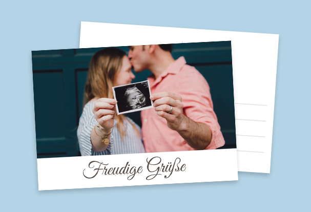 individuelle Karten als personalisierte Geschenke zur Geburt Mit Karten inklusive Foto und Ultraschallbild gelingt es euch, frohe Botschaften per Post zu versenden.