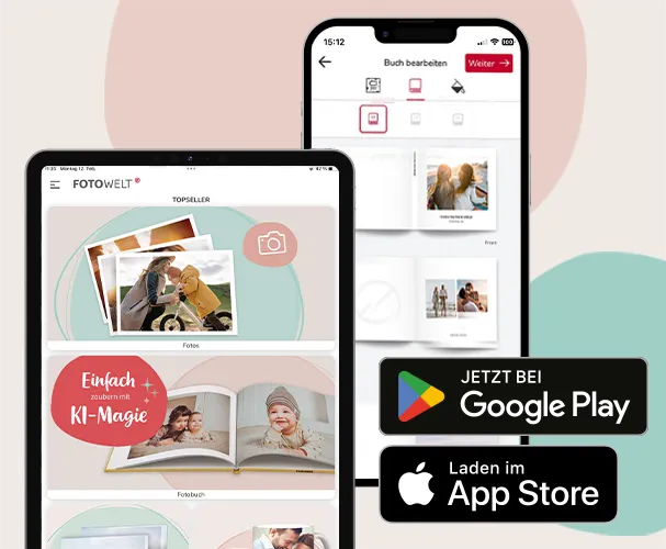 Fotowelt App: jetzt im App Store und im Google Play Store Ladet euch jetzt die ROSSMANN Fotowelt App auf euer Handy. Die Fotobuch App findet ihr im App Store und im Google Play Store.