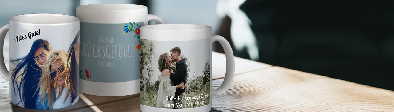 Tassen mit Foto und Text als individuelle Geschenke-Idee Personalisierte Fototassen mit euren Bildern und Texten individualisieren. Gestaltet jetzt eure einzigartigen Tassen für besondere Anlässe und überrascht eure Liebsten.