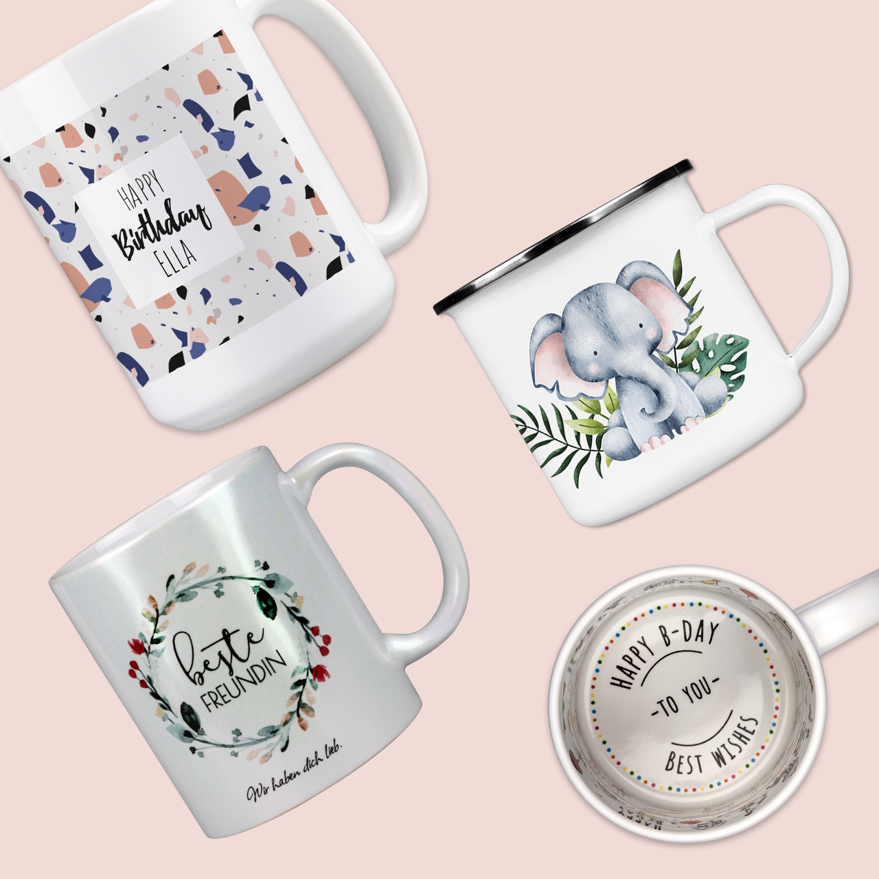 Fototasse mit Glitzer oder für einen besonderen Anlass In der ROSSMANN Fotowelt könnt ihr ausgefallene Tassen bedrucken, wie Emaille-Tassen, Glitzertassen oder XXL-Tassen. Ideal auch als perönliches Anlass-Geschenk.