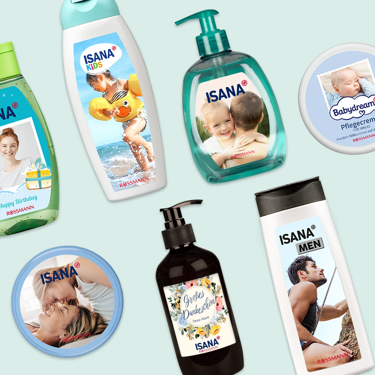 Duschgel mit Foto gestalten, viele schöne Designvorlagen Für euer ganz persönliches Duschgel mit Foto bieten wir euch in der ROSSMANN Fotowelt viele schöne Designvorlagen. Lasst euch inspirieren und werdet zum Produktdesigner.
