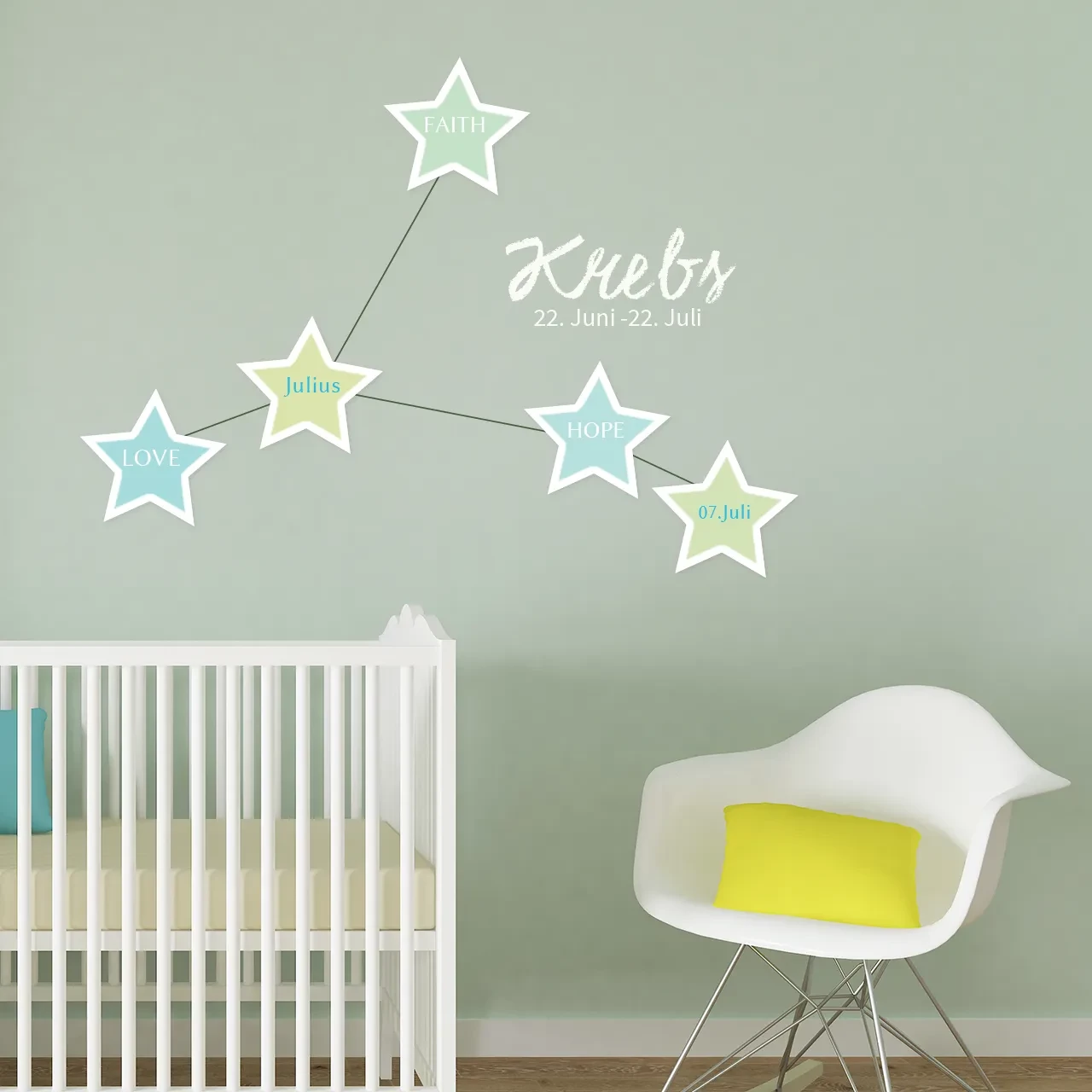 Himmlische Deko für das Kinderzimmer: Fotokacheln Stern Mit den Fotokacheln in sternform gestaltet ihr zuckersüße Wanddekorationen für das Kinderzimmer. Einfach Bilder hochladen und kreativ werden in der ROSSMANN Fotowelt.