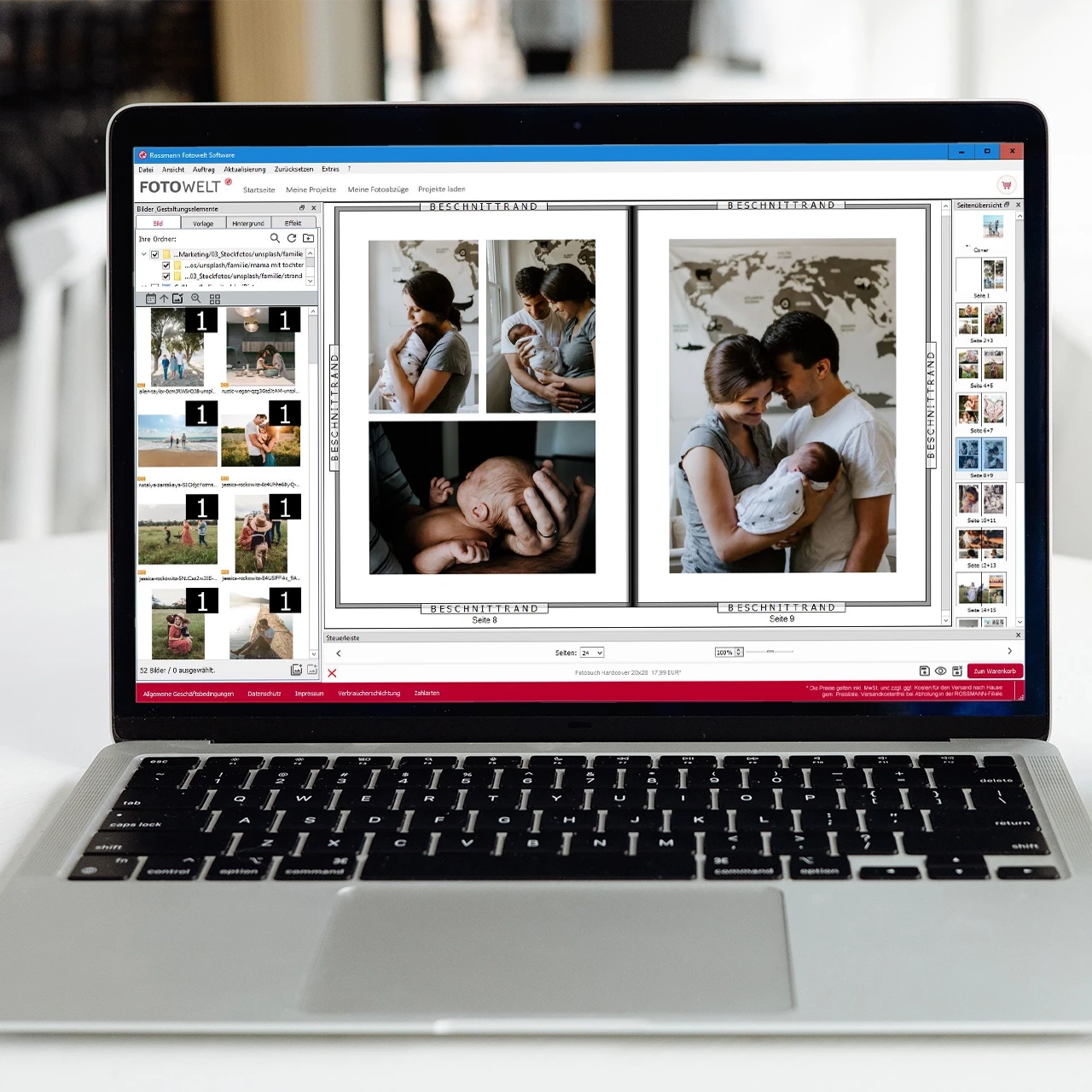 Fotobuch erstellen für Anfänger Mit der ROSSMANN Fotowelt Software könnt ihr euer Fotobuch erstellen, ideal auch für Anfänger. Unser Assistent führt euch Schritt für Schritt durch den Prozess.