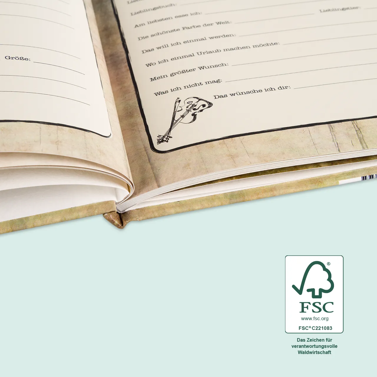 Freundebuch selbst gestalten, viele Designvorlagen Freundebuch selbst gestalten mit individuellem Design und Platz für die persönlichen Einträge und Fotos von 21 Freunden. Ein besonderes Andenken an die Schulzeit.