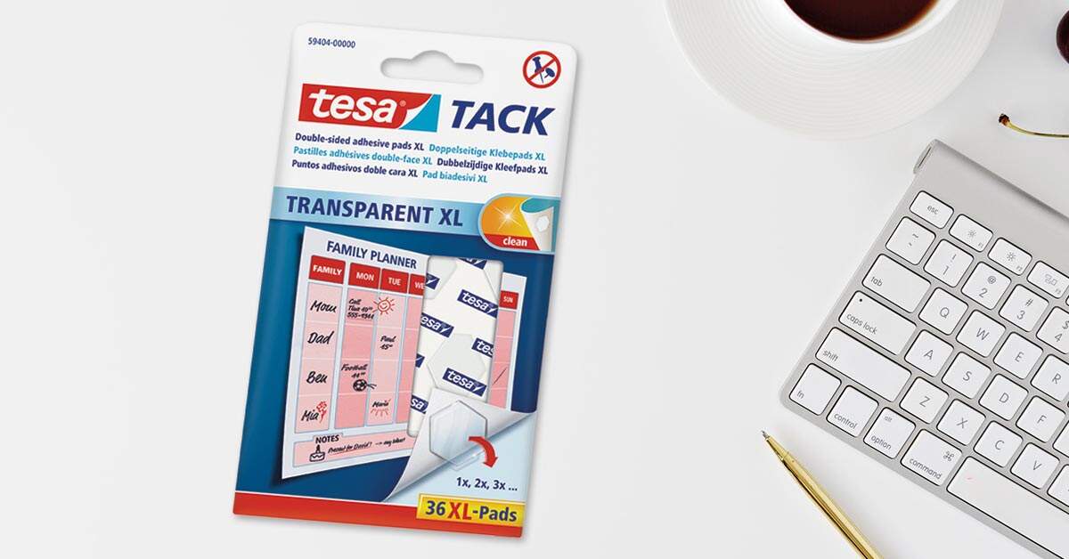 tesa® TACK Klebepads XL, 3cm², wiederverwendbar, transparent kaufen