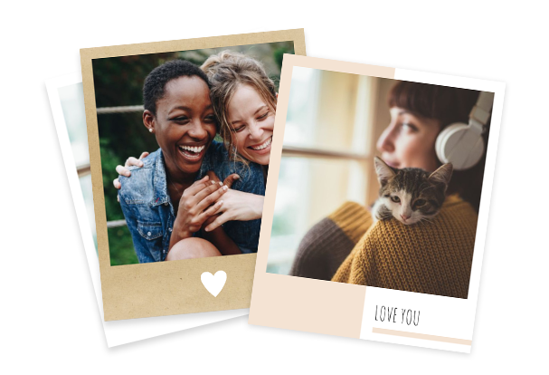 Fotos im Retrostil auf mattem Echtfotopapier, 8,9 x 10,6 cm Hochwertige Retro-Fotos im klassischen Polaroid-Look auf echtem Fotopapier, personalisierbar in eurer ROSSMANN Fotowelt.