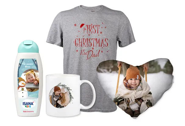 Zahlreiche ROSSMANN Foto-Geschenke für verschiedene Anlässe Gestaltet kreative Geschenke mit Fotos, wie diese Tasse, Textilien oder Pflegeprodukte, und bereitet euren Liebsten eine Freude.