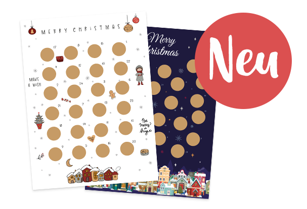 Personalisierter Adventskalender mit Rubbelstickern Überrascht Freunde und Familie mit einem individualiserten Adventskalender und lasst die Vorfreude auf Weihnachten wachsen. Gestaltet einen Advenskalender mit eigenen Bildern und Texten. Dazu werden 24 Rubbelsticker geliefert.