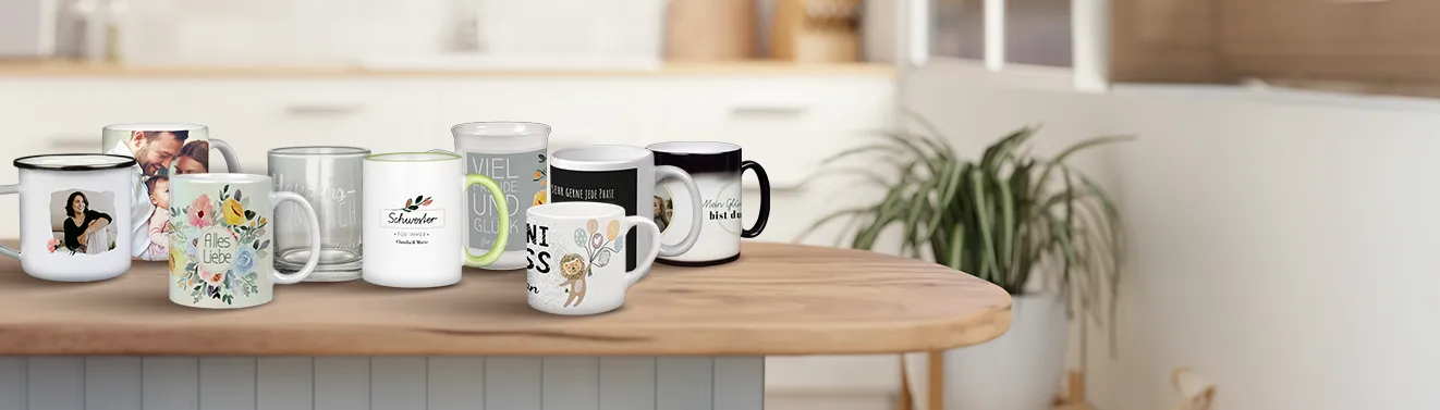 einzigartige Tassen mit Fotos und Texten gestalten Eine Auswahl einzigartiger Tassen mit persönlichen Fotos und individuellem Text. Jetzt in der ROSSMANN Fotowelt gestalten!