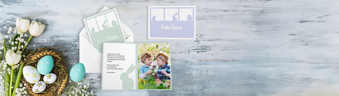 Karten mit Fotos personalisieren, viele Designs für jeden Anlass Das Bild zeigt eine Auswahl verschiedener personalisierter Grußkarten mit Fotos. Gestaltbar für jeden Anlass!