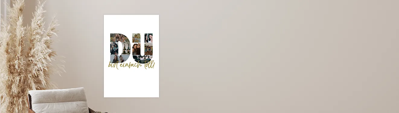 Foto Collagen und Designposter erstellen Auf dem Bild sind verschiedene Designposter zu sehen. Erstellt jetzt mit euren liebsten Fotos kreative Collagen!