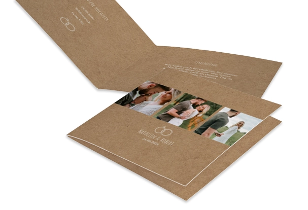 Einladung zur Hochzeit mit eigenem Foto – individuell und hochwertig gestaltet Personalisierte Einladungskarte zur Hochzeit mit romantischem Paarfoto und stilvoller Typografie