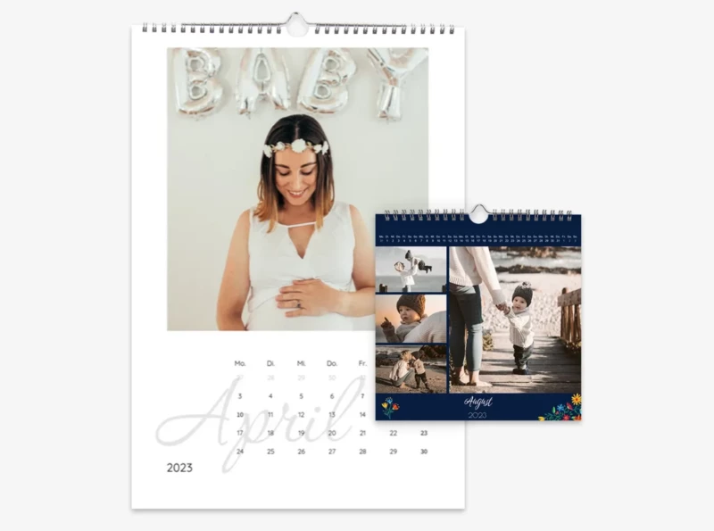 Mit dem Foto Wandkalender könnt ihr eure schönsten Erinnerungen Monat für Monat aufleben lassen. Gedruckt wird der Wandkalender auf hochwertigem Fotopapier.